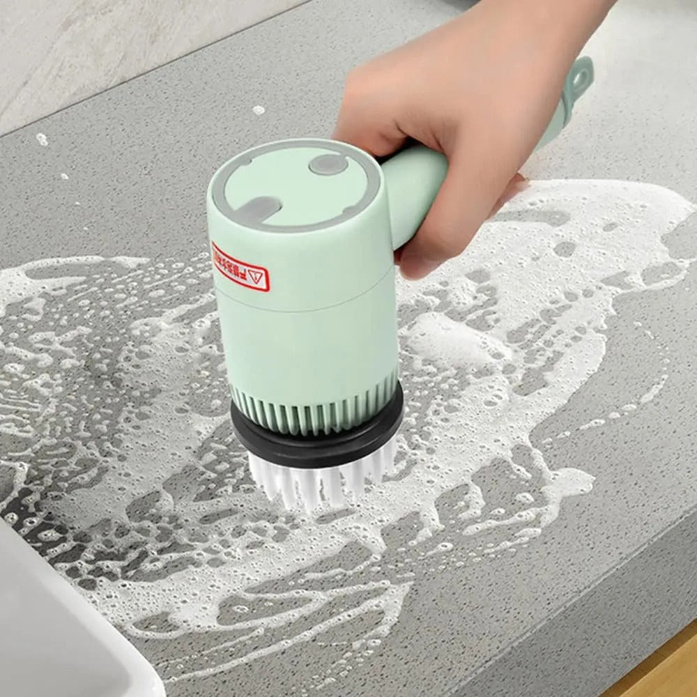 Electric spin cleaning scrubber