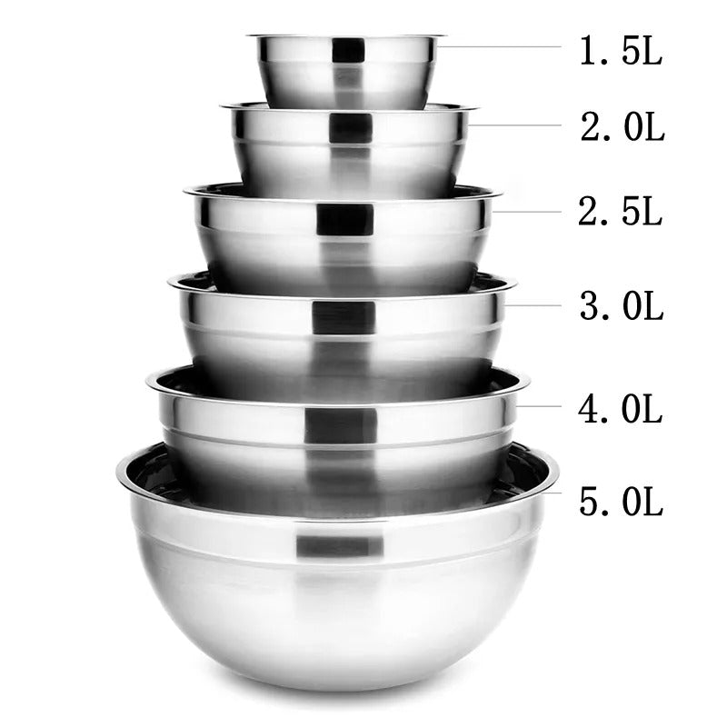 18-28cm Stainless steel bowl set of 6