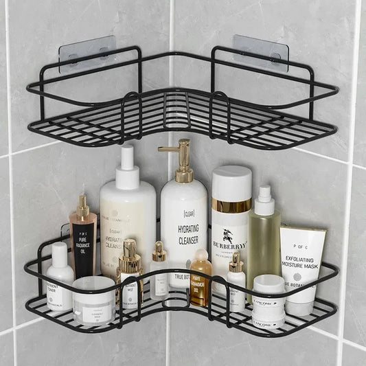 Adhesive bathroom wire shelf