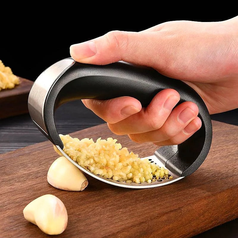 Stainless steel garlic press