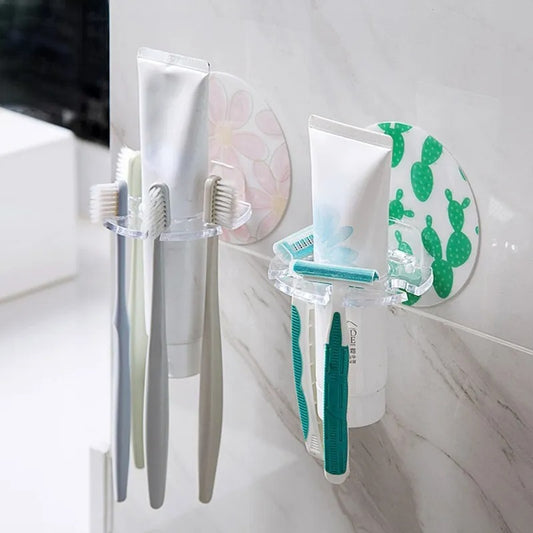 Adhesive toothbrush hanger