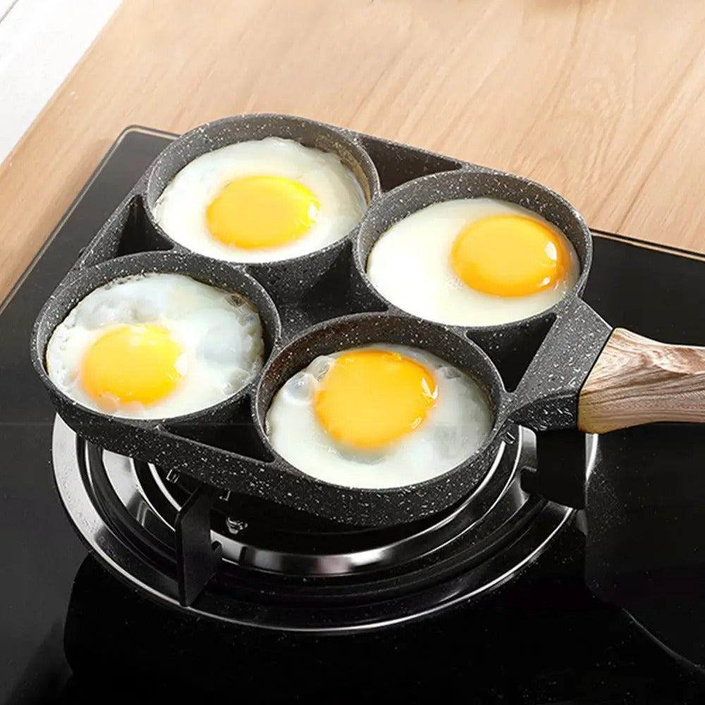 4-hole non-stick frying pan