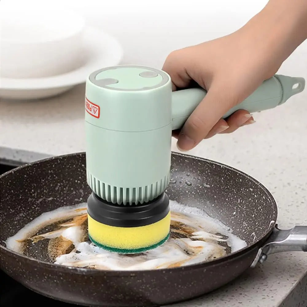 Electric spin cleaning scrubber