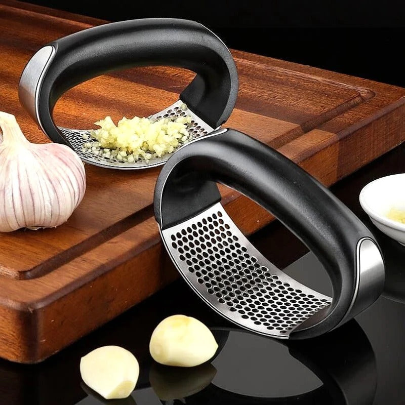 Stainless steel garlic press