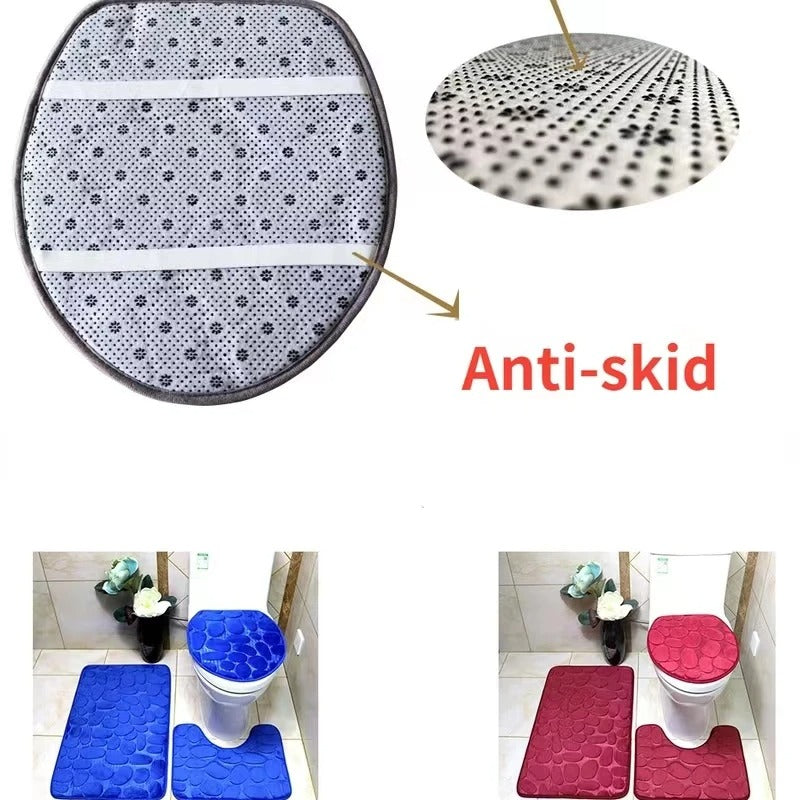 Bathroom mat set of 3
