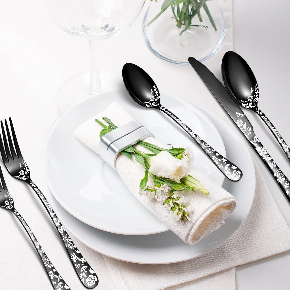 20pcs Patterned stainless steel cutlery set