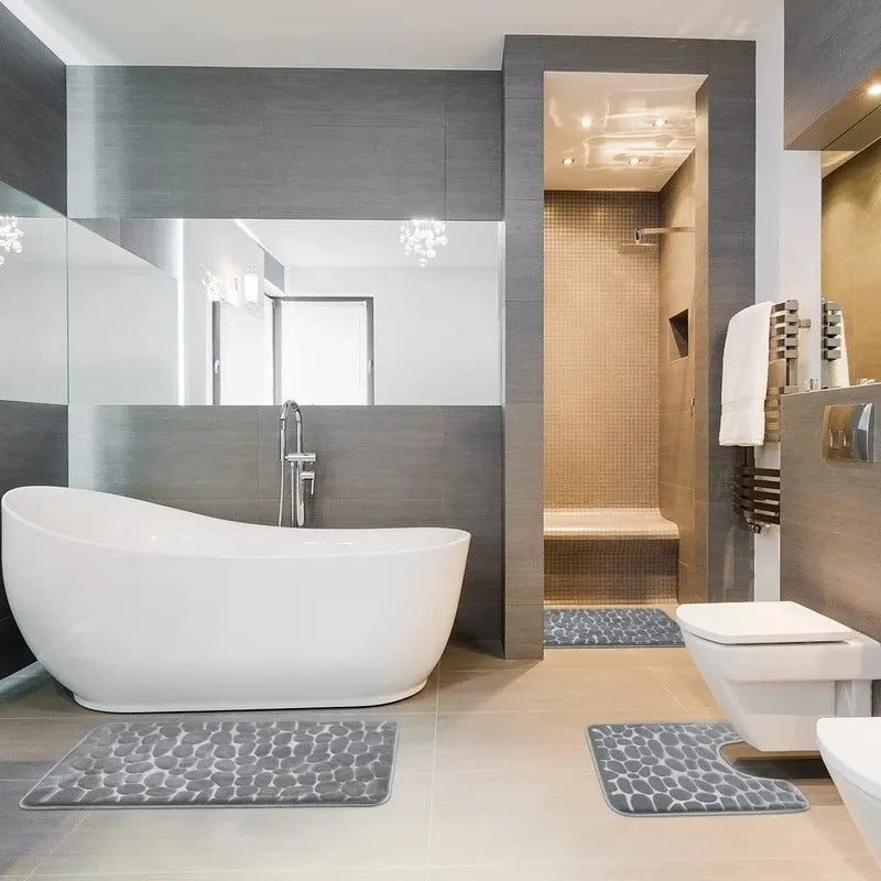 Bathroom mat set of 3