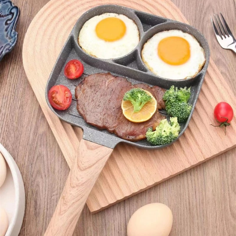 4-hole non-stick frying pan