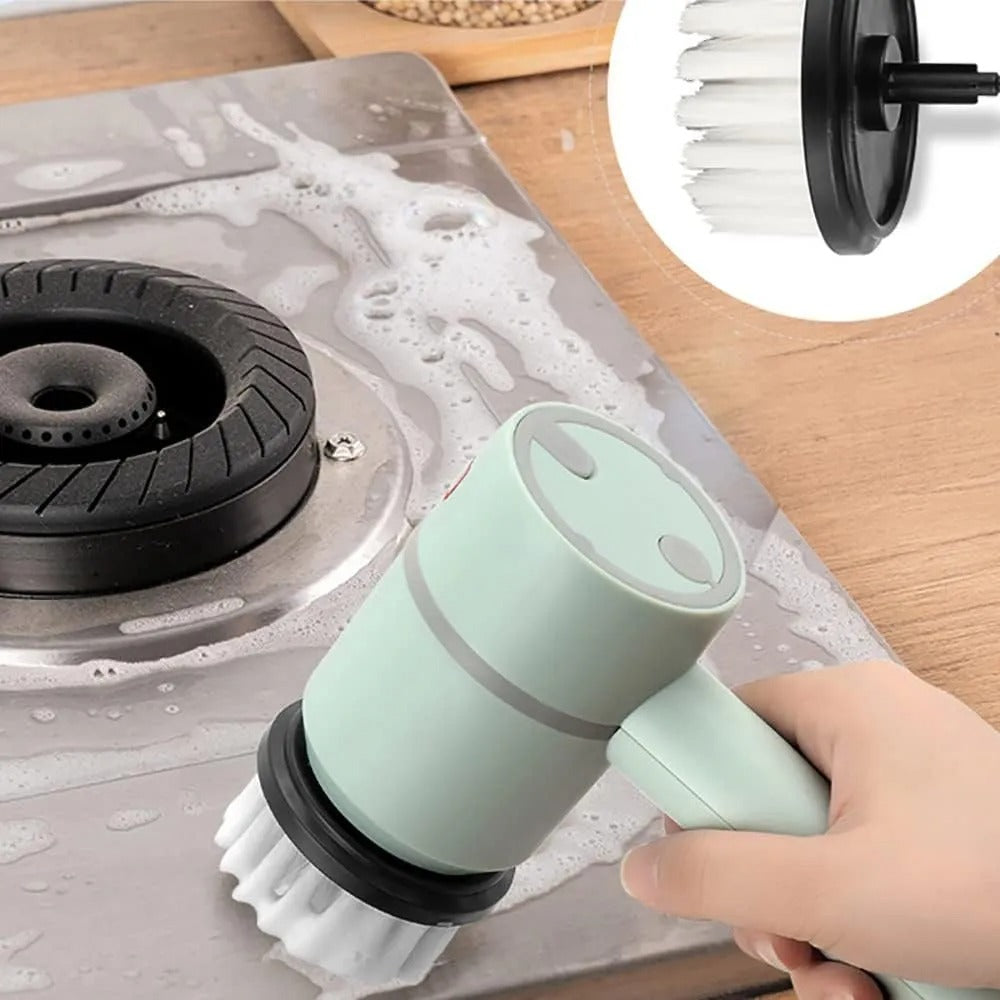 Electric spin cleaning scrubber