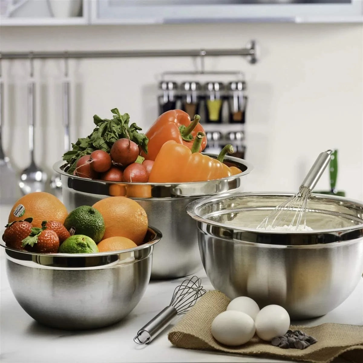 18-28cm Stainless steel bowl set of 6