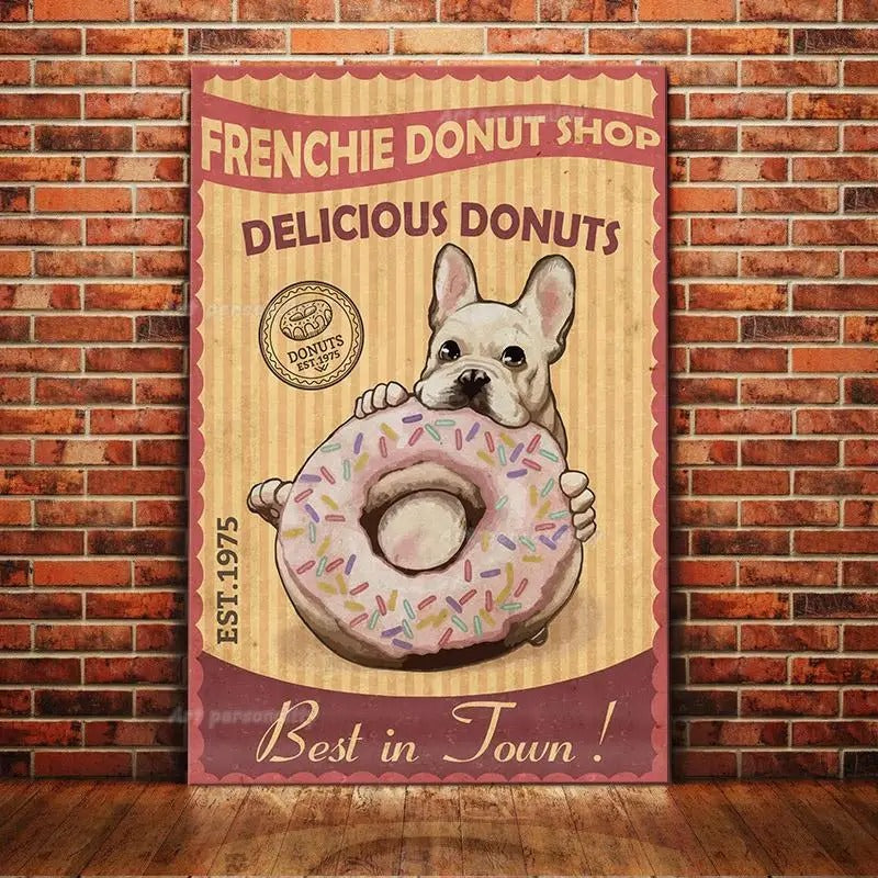 French Bulldog Retro coffee tin wall signs