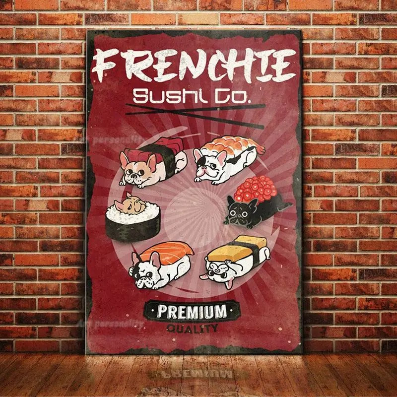 French Bulldog Retro coffee tin wall signs