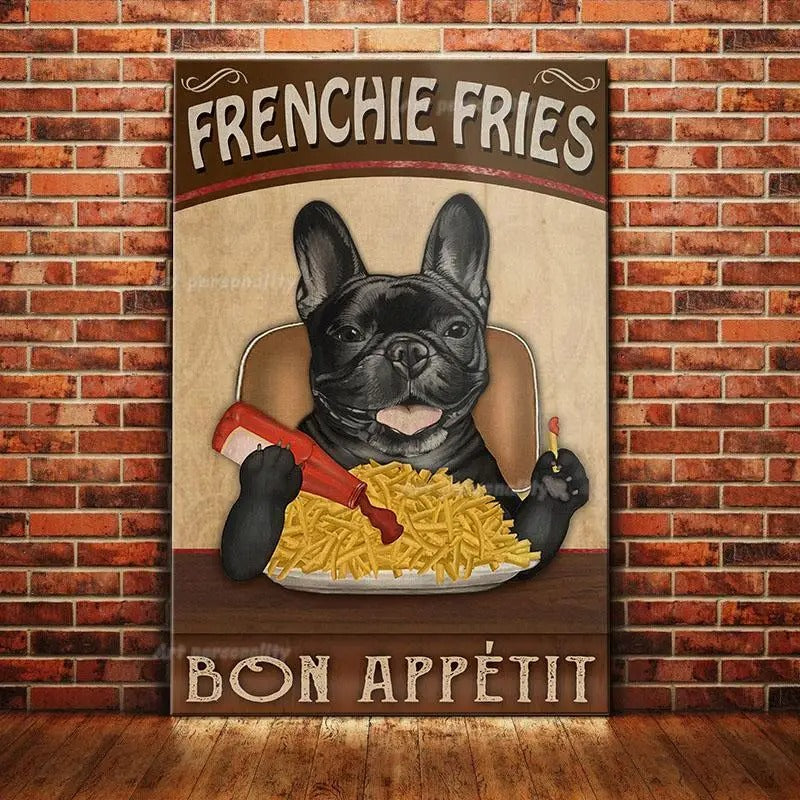 French Bulldog Retro coffee tin wall signs