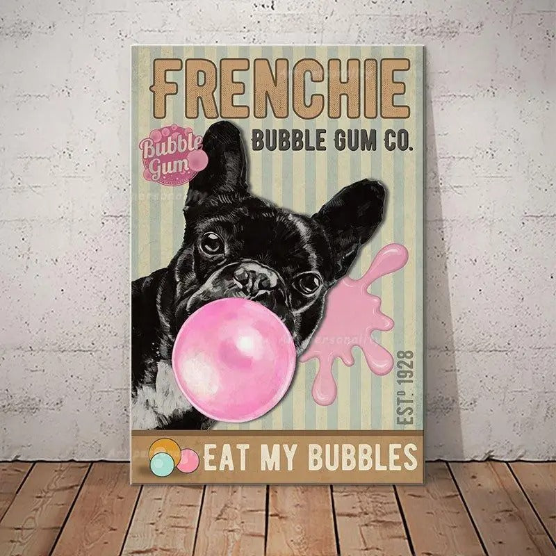 French Bulldog Retro coffee tin wall signs