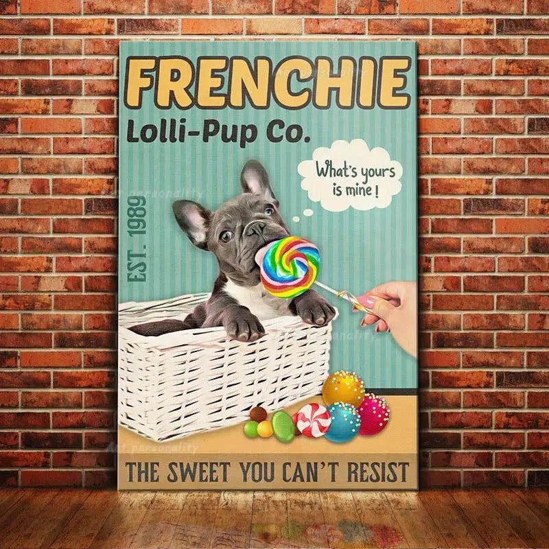 French Bulldog Retro coffee tin wall signs