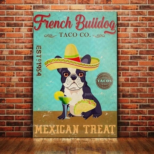 French Bulldog Retro coffee tin wall signs