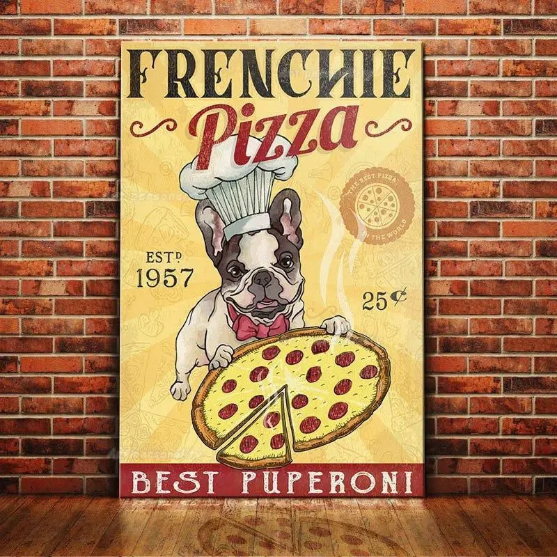 French Bulldog Retro coffee tin wall signs