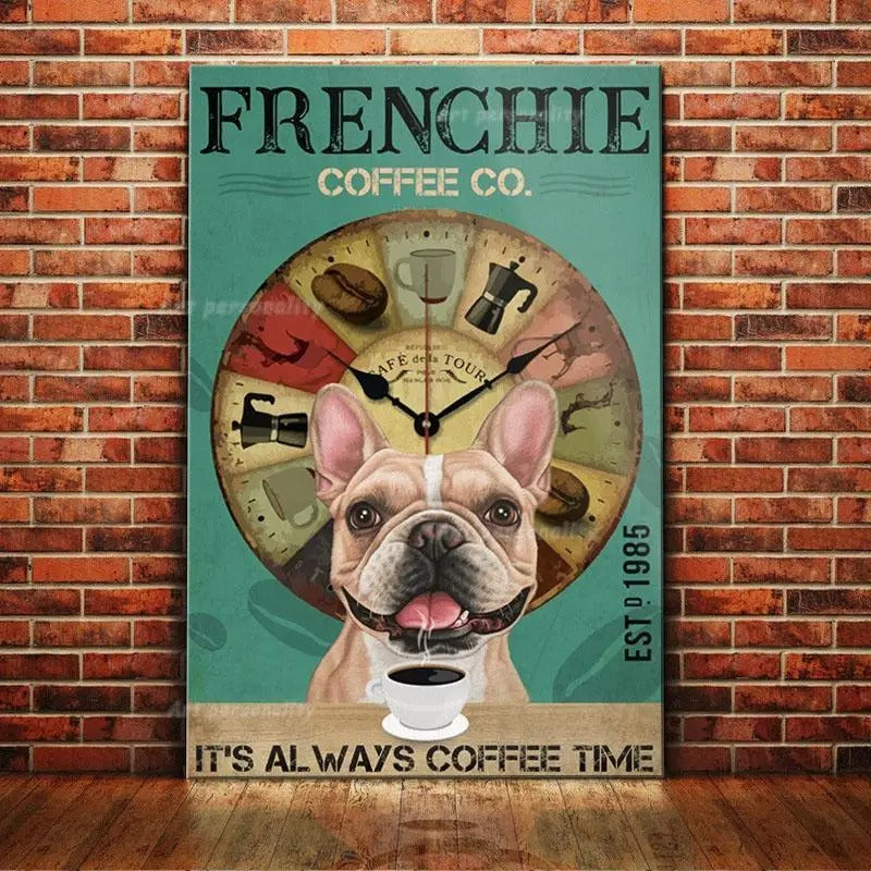 French Bulldog Retro coffee tin wall signs